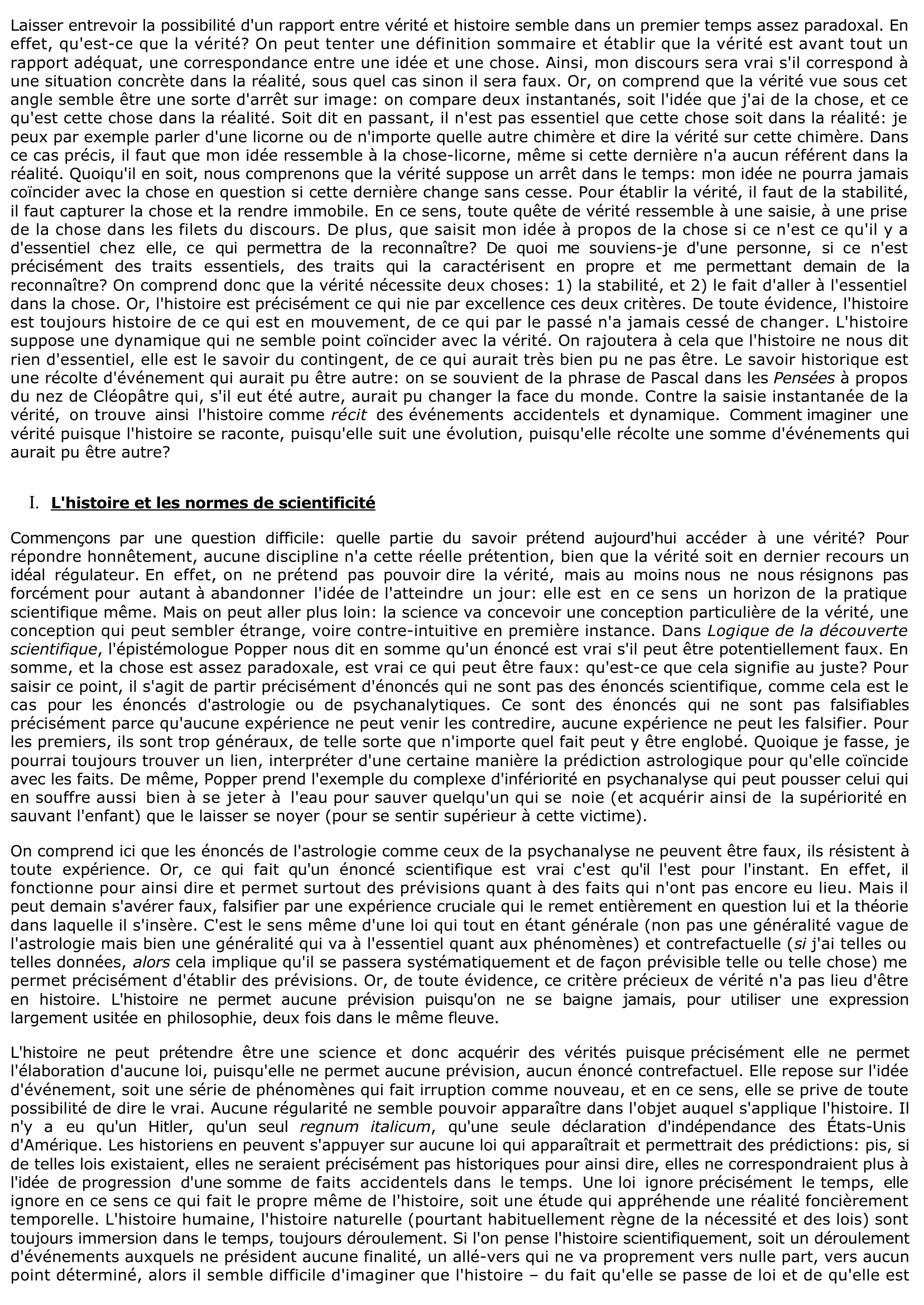Prévisualisation du document Y a-t-il une vérité en histoire 	?