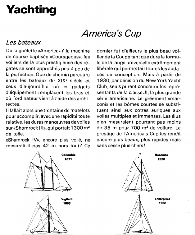 Prévisualisation du document Yachting:America's Cup (sport).