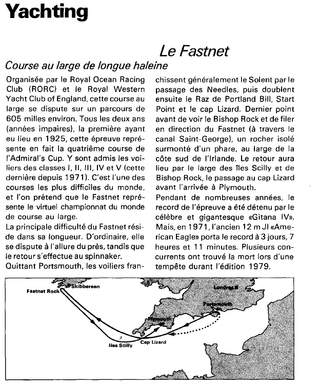 Prévisualisation du document Yachting:Le Fastnet (sport).