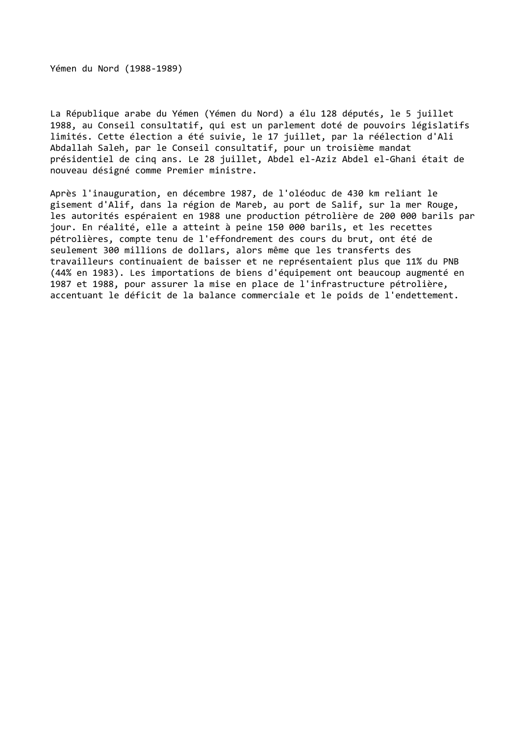 Prévisualisation du document Yémen du Nord (1988-1989)