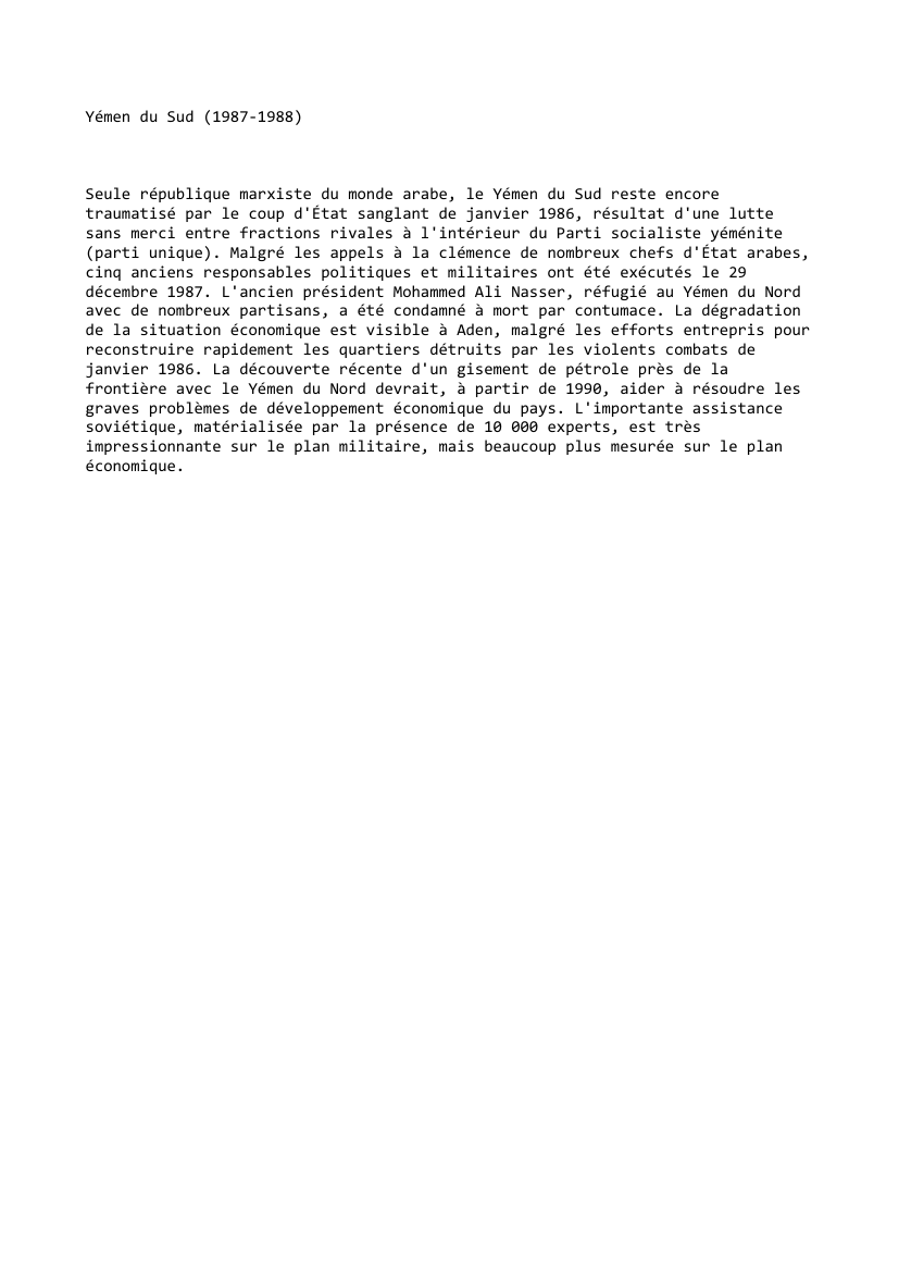 Prévisualisation du document Yémen du Sud (1987-1988)