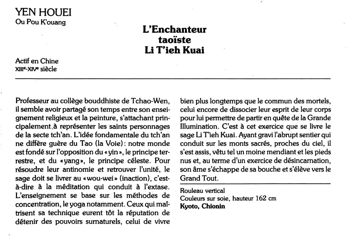 Prévisualisation du document YEN HOUEI Ou Pou K'ouang : L'Enchanteur taoïste Li T'ieh Kuai