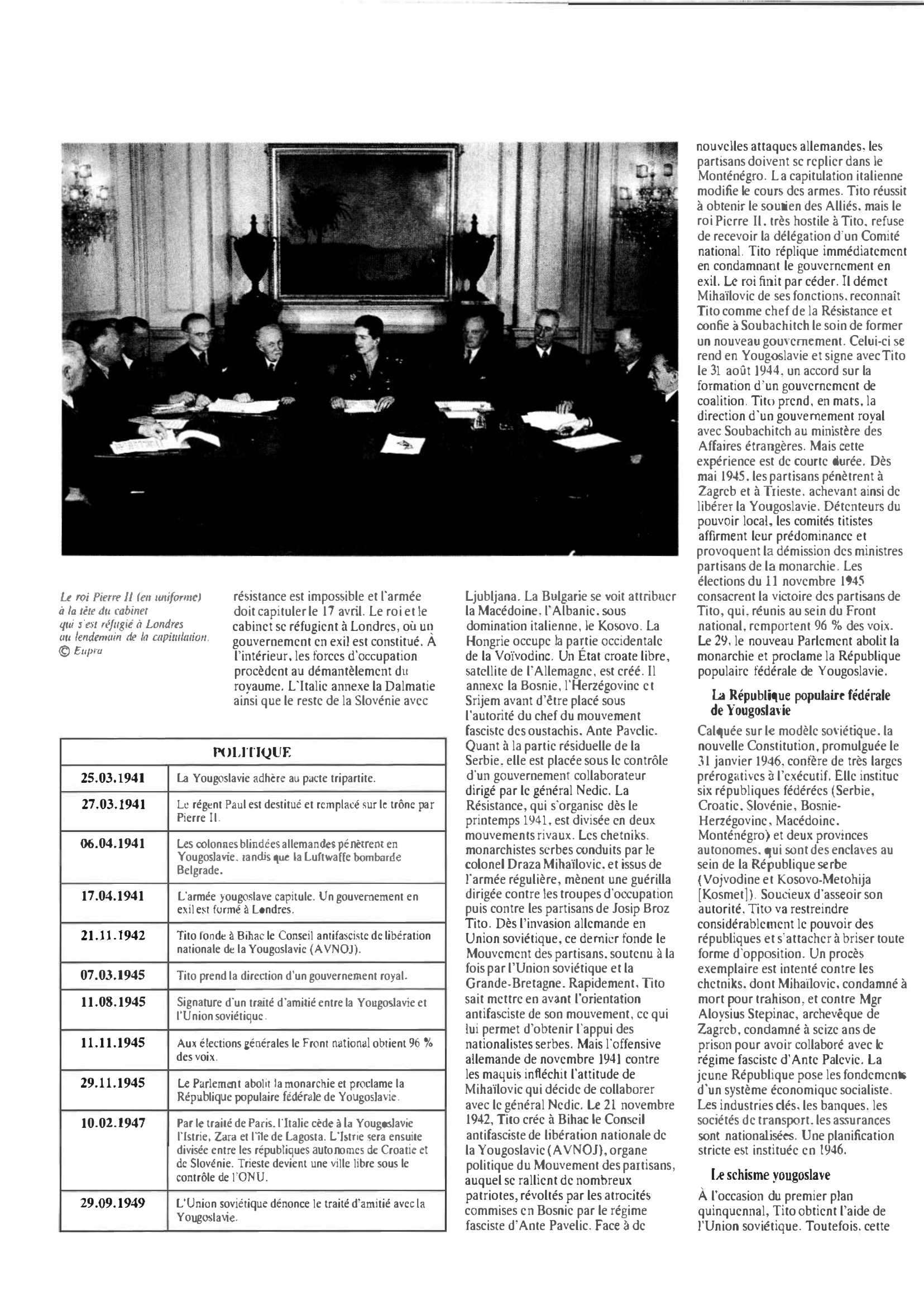 Prévisualisation du document Yougoslavie de 1940 à 1949 : Histoire