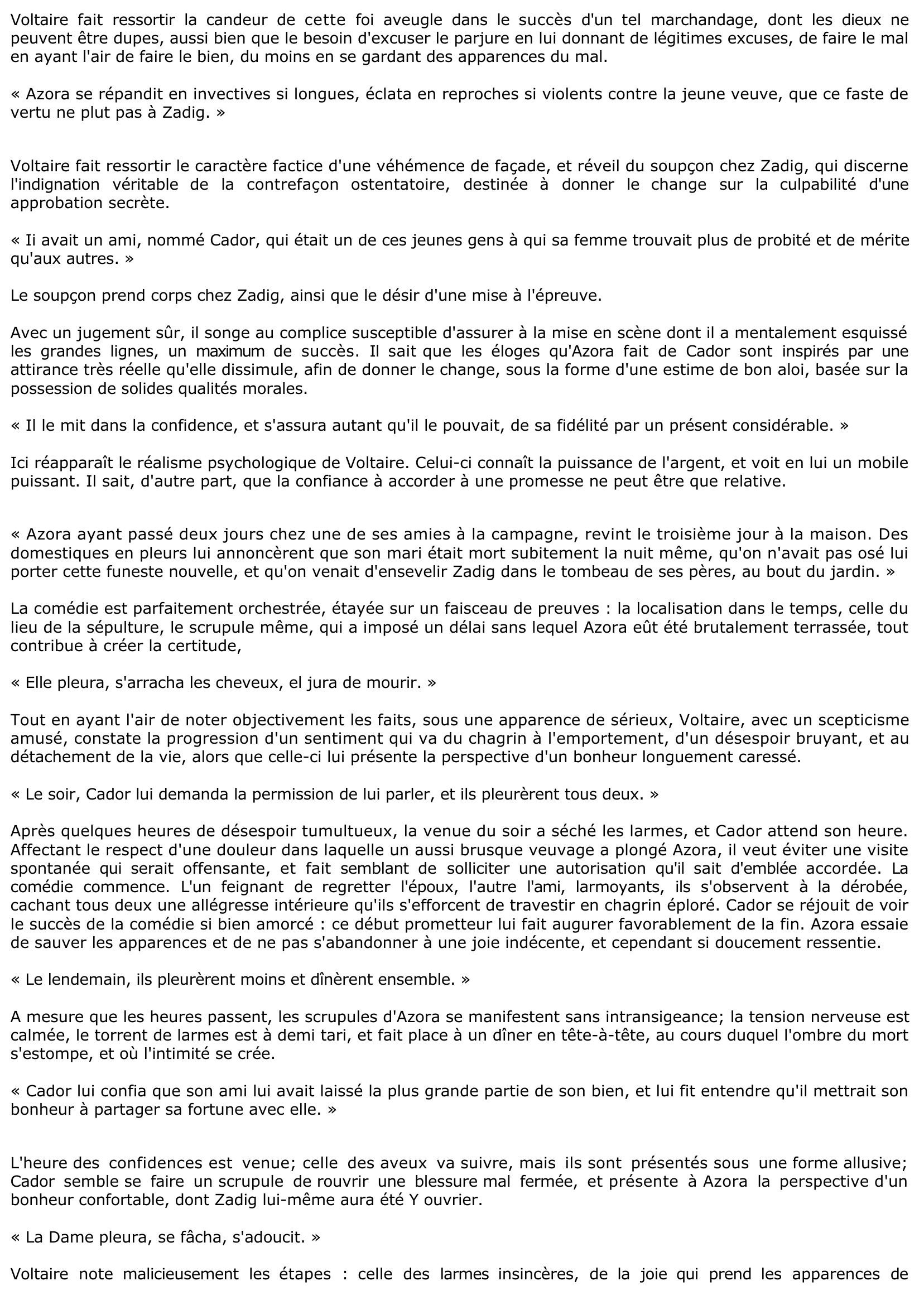 Prévisualisation du document Zadig de Voltaire - Chapitre 2 (II) - Commentaire