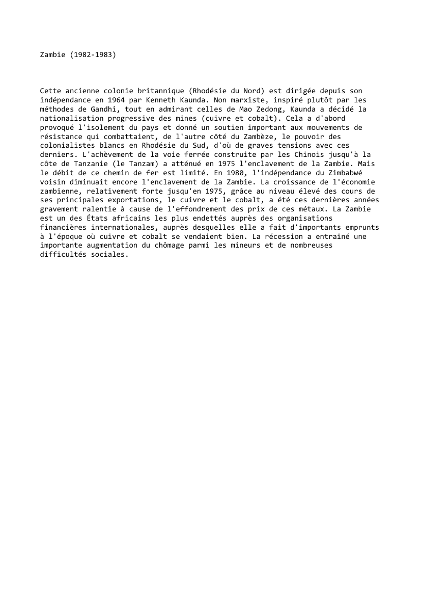 Prévisualisation du document Zambie (1982-1983)