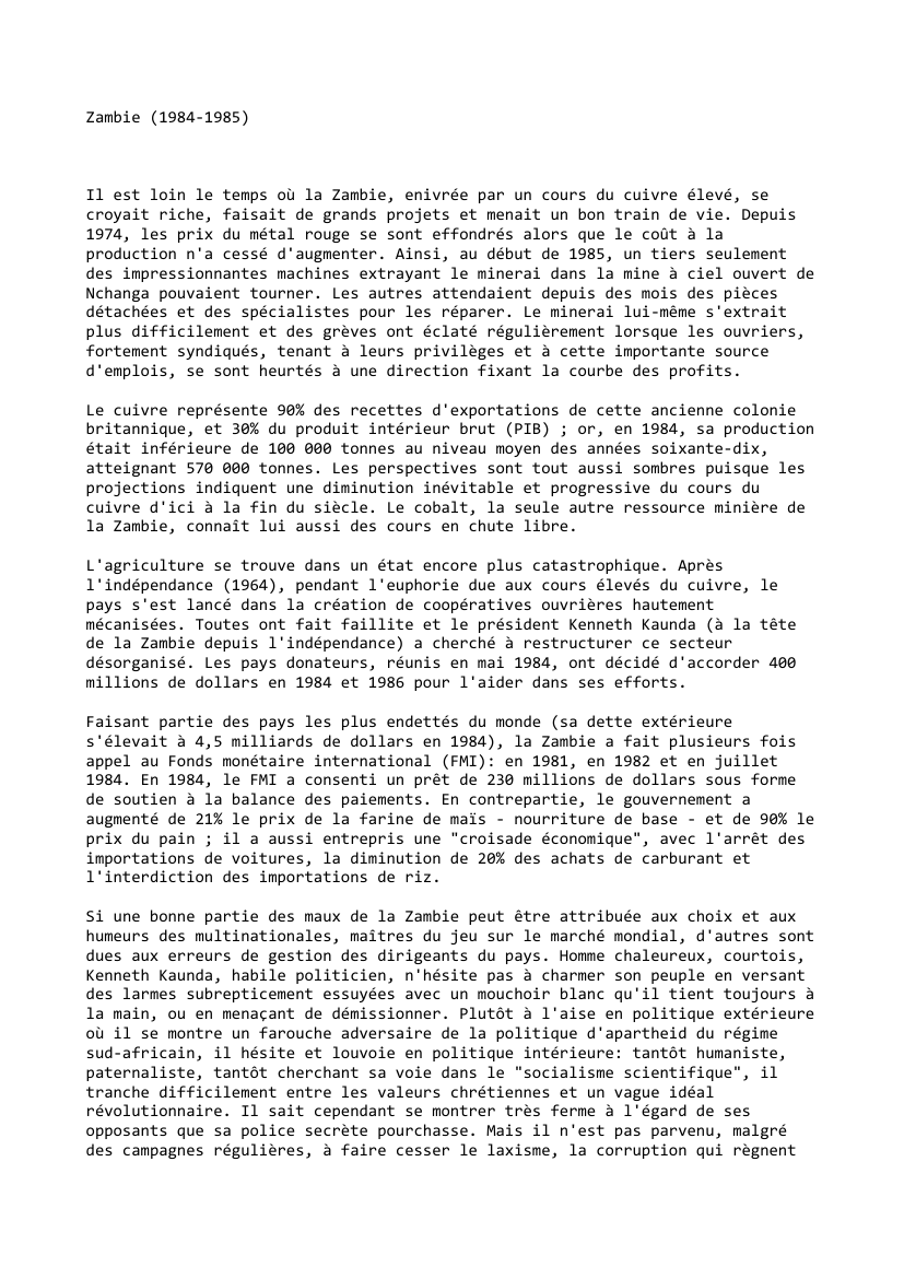Prévisualisation du document Zambie (1984-1985)