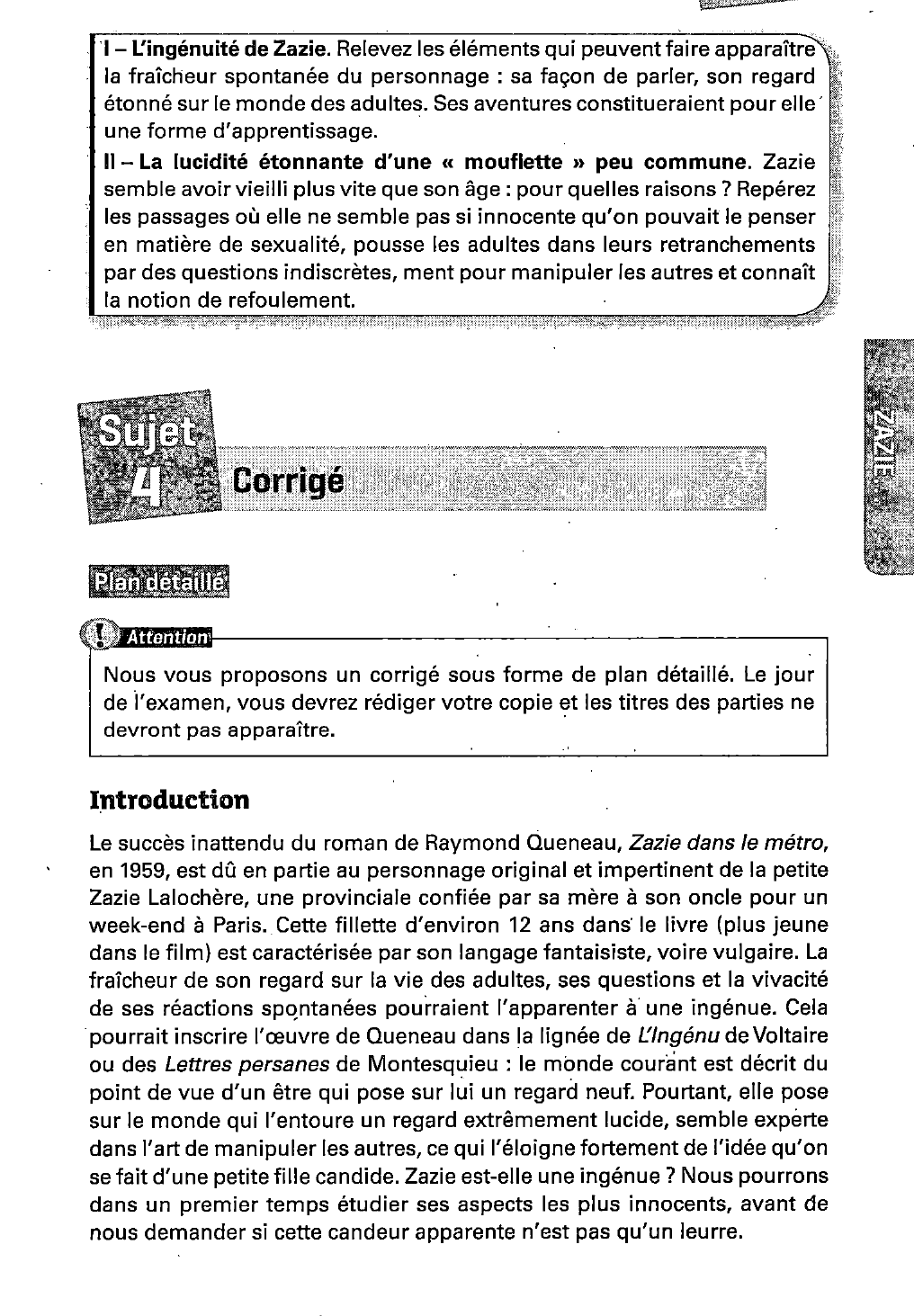 Prévisualisation du document > Zazie est-elle un personnage ingénu ?