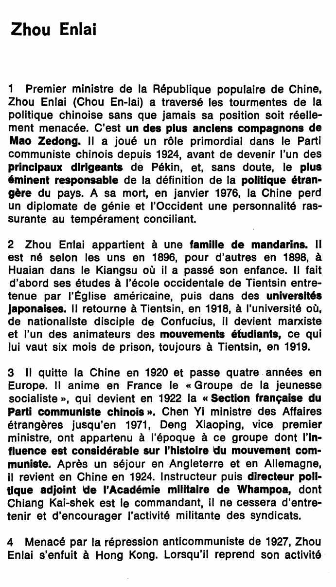 Prévisualisation du document Zhou Enlai, ou Chou En-Lai Homme d'Etat chinois