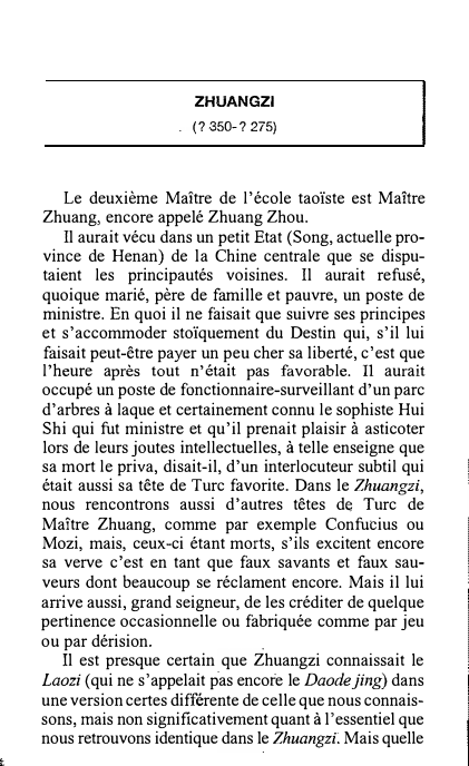 Prévisualisation du document ZHUANGZI