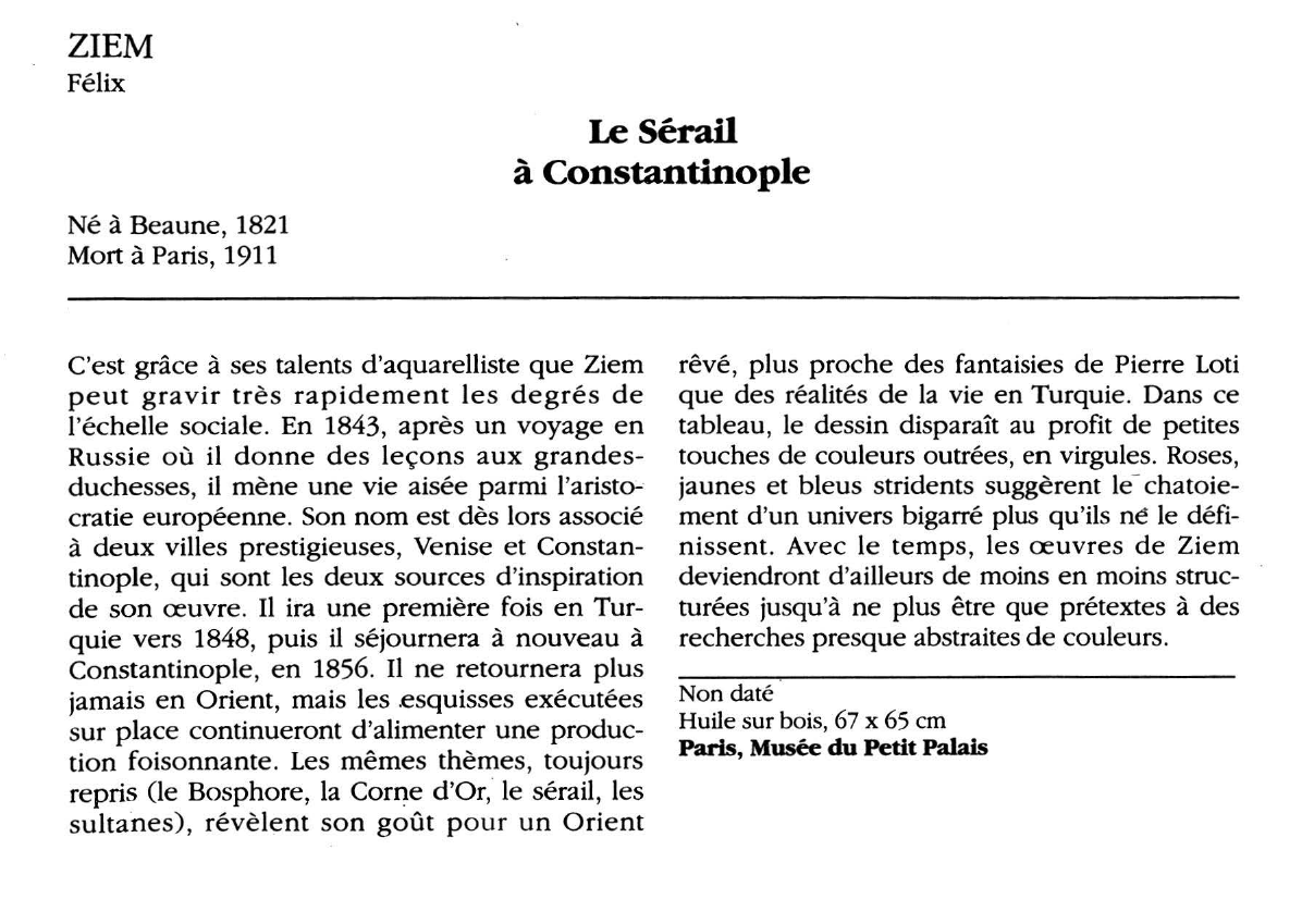 Prévisualisation du document ZIEM Félix : Le Sérail à Constantinople