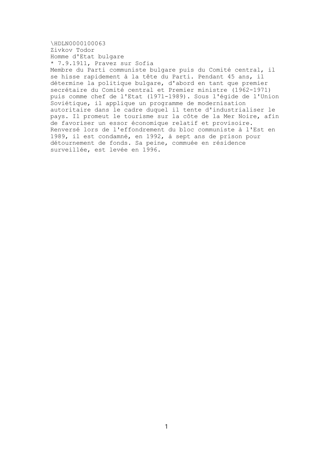 Prévisualisation du document Zivkov Todor