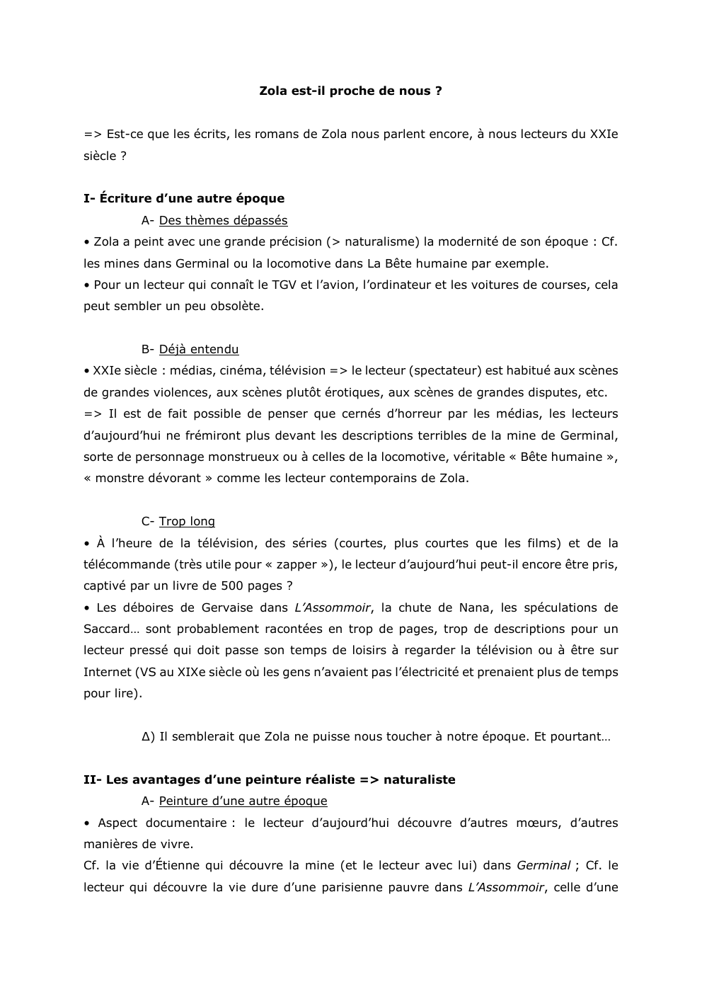 Prévisualisation du document Zola est-il proche de nous ?
=> Est-ce que les écrits, les romans de Zola nous parlent encore, à nous...