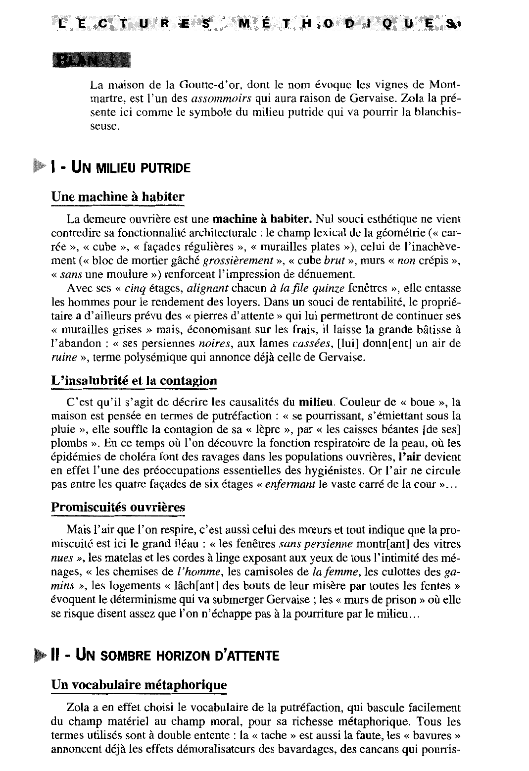 Prévisualisation du document ZOLA: L'Assommoir (Chapitre II) - Commentaire