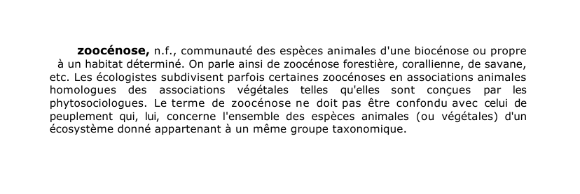 Prévisualisation du document zoocénose, n.